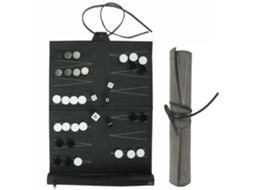 Backgammon Portátil com Tabuleiro de Couro S/MARCA