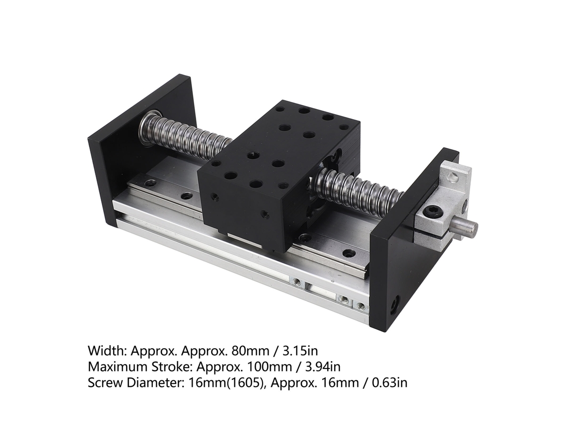 Atuador Linear Com Roda Manivela 100mm Cnc Eixo Xyz