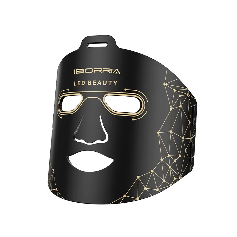 Máscara facial elétrica de silicone para terapia com luz vermelha, ideal para cuidados com a pele e beleza.
