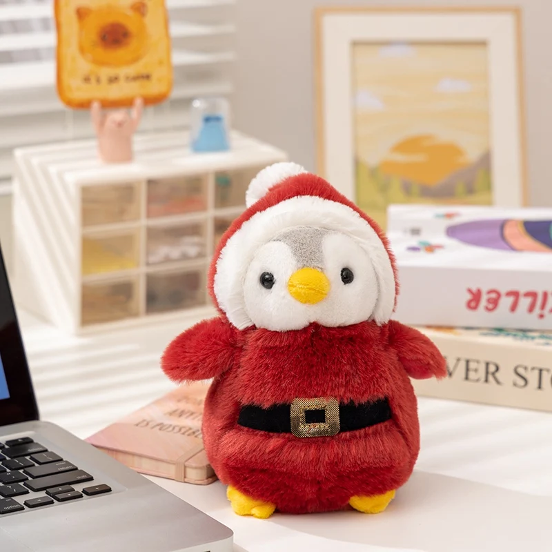 Lindo Brinquedo de Pelúcia Realista de Pinguim Estilo Anime MDUG (vermelho, 20 Cm)