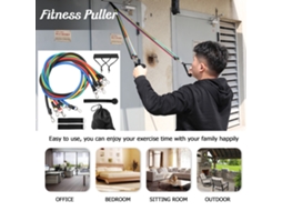 11 Pcs/set Corrente de Treino de Resistência Yoga para Força Muscular Fitness Puller com Bolsa de Armazenamento S/MARCA