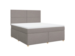Box Spring Bed, Box Spring Beds Vidaxl Cinzento-acastanhado Tecido (180 X 200 Cm)