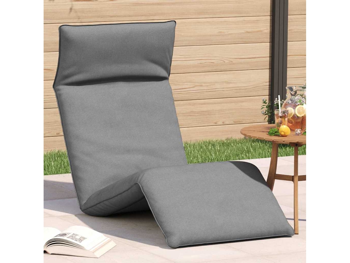 Vidaxl Espreguiçadeira Dobrável 175x54x8,5 Cm Tecido Oxford Cinzento