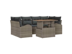 Maison Exclusive - Conjunto De Sofá De Jardim 7 Pcs Cinzeto Rattan Sintético