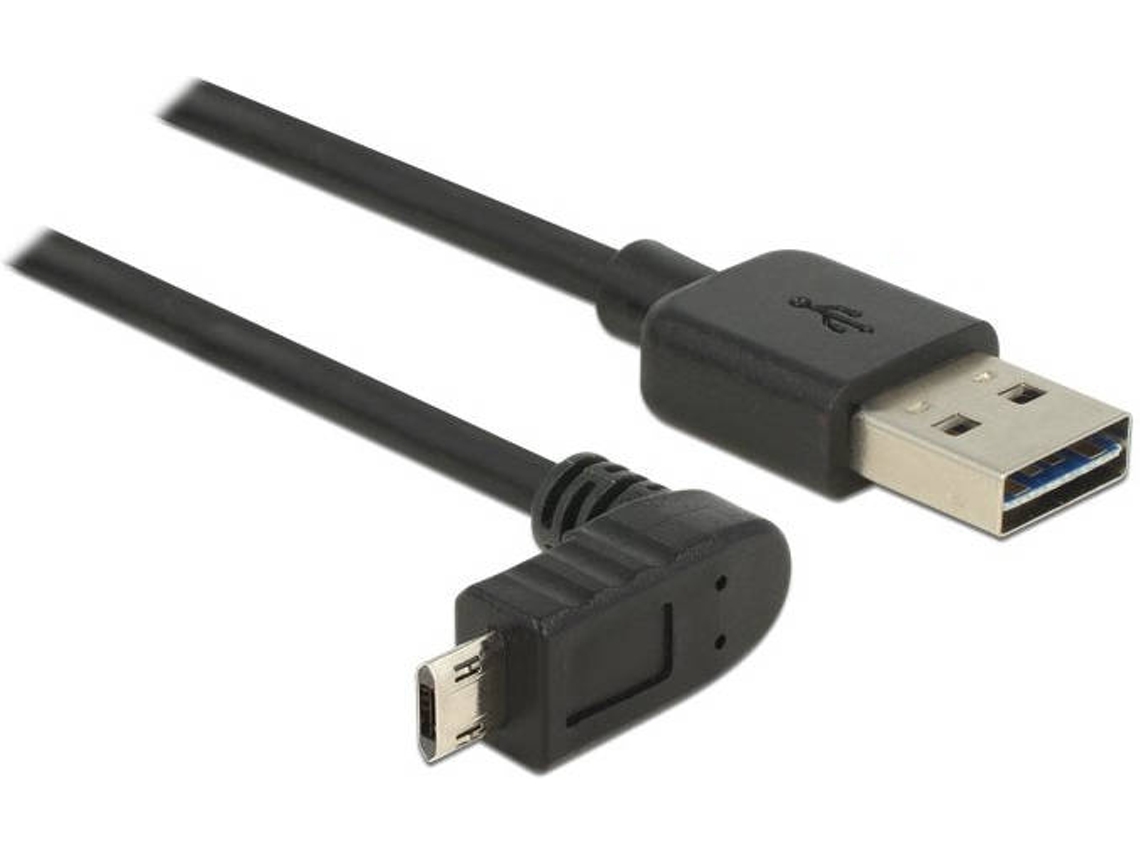 Cabo de Dados DELOCK (USB A - Micro USB B - 5 m - Preto)