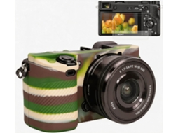 Capa Protetora De Silicone Antirriscos Para Sony A6100/a6300/a6400 Inclui 2 Protetores De Tela Camuflar Digitallab