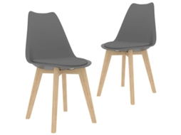 Vidaxl Cadeiras De Jantar 2 Pcs Plástico Cinzento