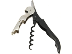 Saca-rolhas Com Cortador De Lacre E Abridor De Garrafas, 12,7 Cm De Comprimento, Aço Inoxidável/preto