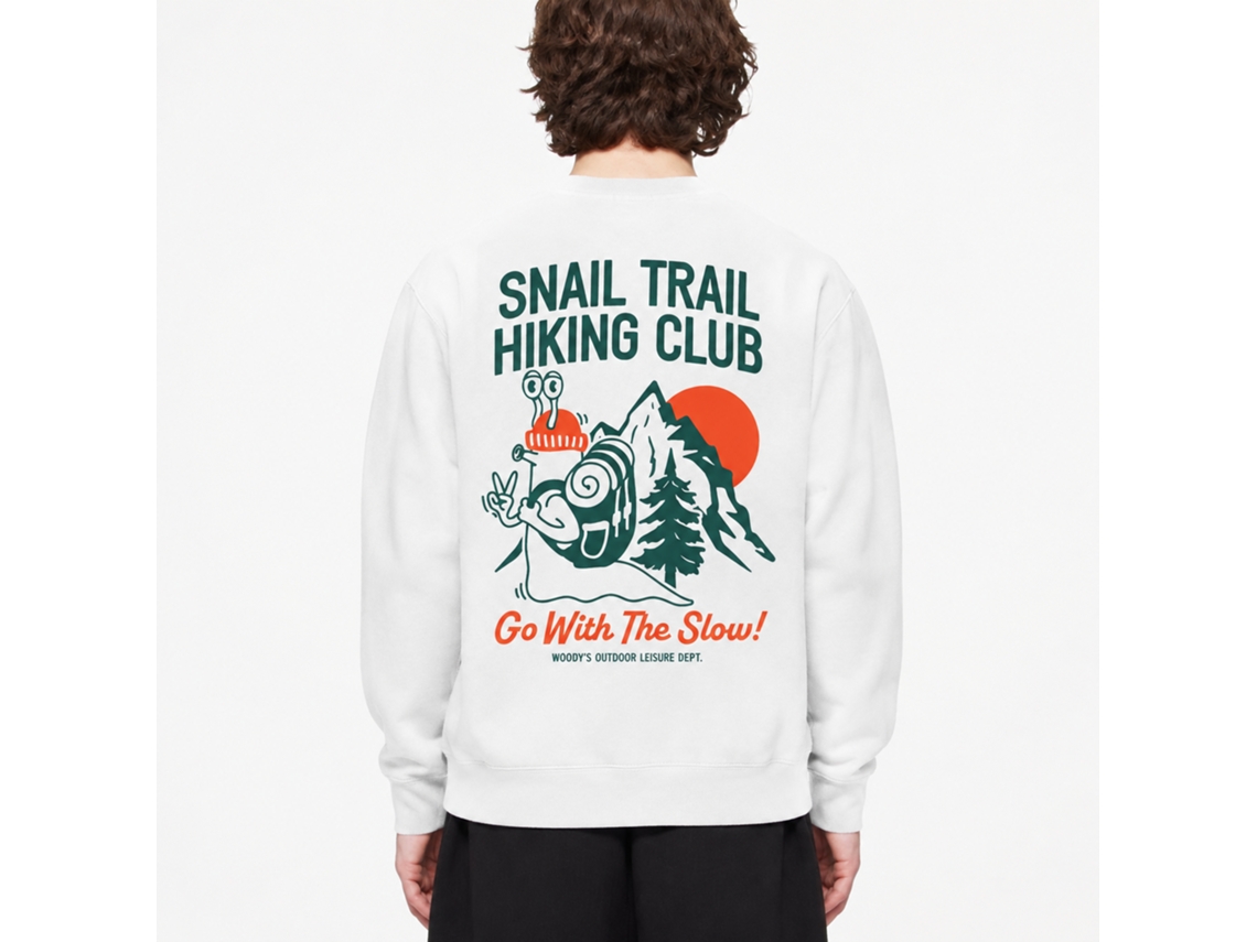 Rockinstone Snail Trail Hiking Club Sweatshirtdouble-sided Print Unique Designer Style