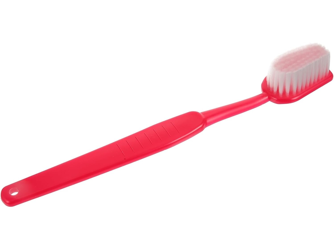 Escova Corporal Nolitoy, Resistente E Indeformável, Em Formato De Escova Dentes, Feita De Plástico Vermelho, Para