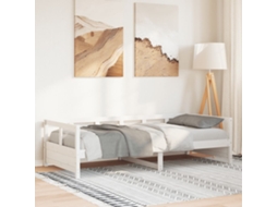 Vidaxl Sofá-cama Sem Colchão 90x200 Cm Madeira De Pinho Maciça Branco