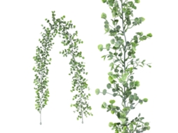 Vinha Artificial com Folhas de Uva e Gelo Branco 178cm