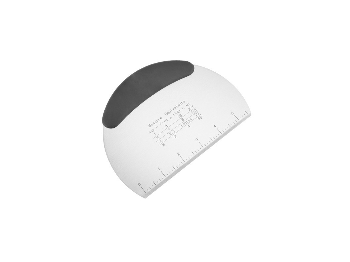 Raspador De Massa Aço Inoxidável, Prata, 12x16 Cm, Cabo Ergonômico, Ferramenta Cozimento