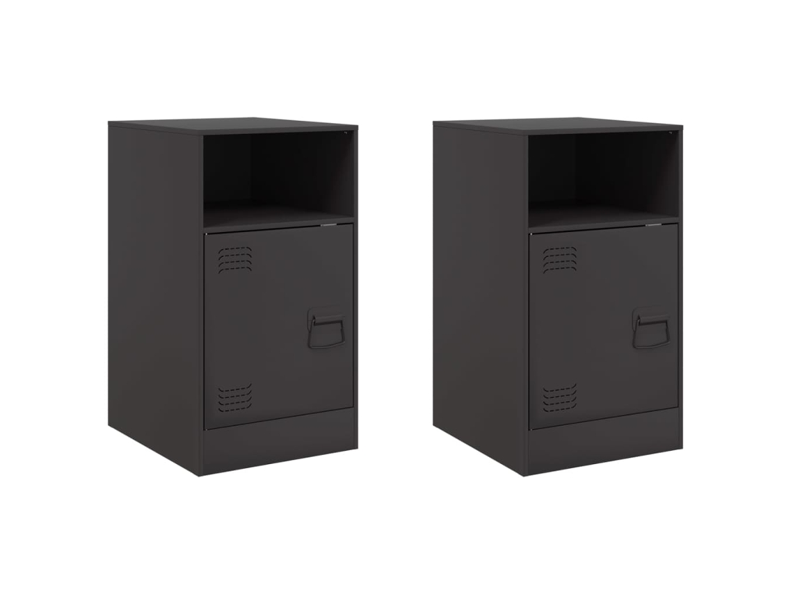 Mesas de Cabeceira 2 Pcs 34,5x39x62 Cm Aço Preto MAISON EXCLUSIVE