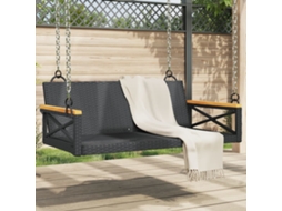 Vidaxl Banco Baloiço 109x62x40 Cm Vime Pe Preto