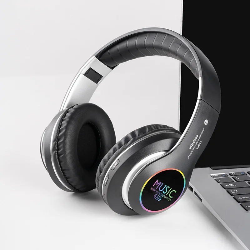 Fones De Ouvido Esportivos Supra-auriculares (pretos) Com Led 5.0 E Bluetooth Sem Fio.