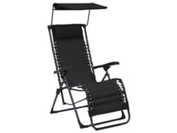 Deck Chair, Deck Chairs Vidaxl Preto Tecido (n/a)