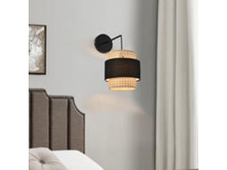 Candeeiro de parede moderno Southampton 1x E14 40 W metal-plástico 36 x 30 x 18 cm - Preto e Bege LUX.PRO