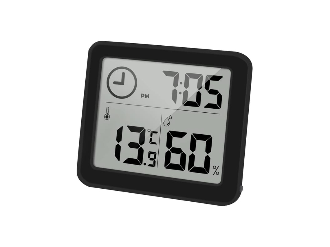 2026-higrómetro Termômetro Digital Interior Com Relógio Tela Lcd De 3.2 Polegadas Precisão ±1°c/±5%rh Atualiza A Cada 10s
