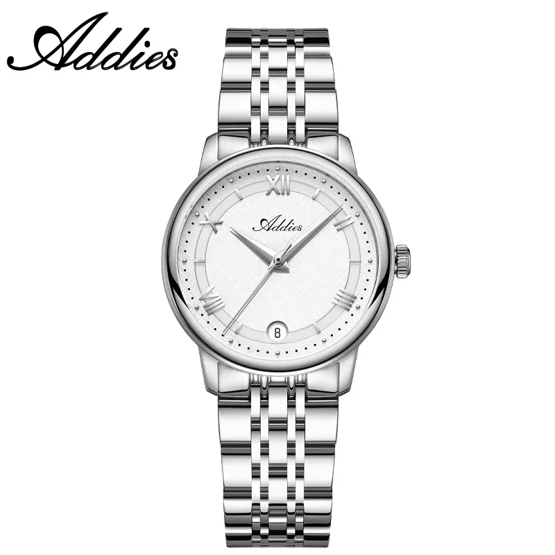 Relógio Feminino De Quartzo Com Cristal De Safira (prateado), Resistente À Água Até 50 Metros.