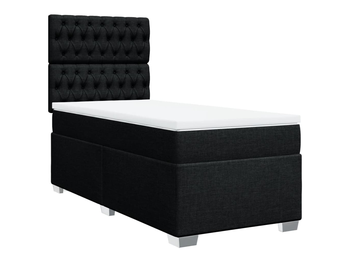 Cama com Molas/colchão 80x200 Cm Tecido Preto MAISON EXCLUSIVE