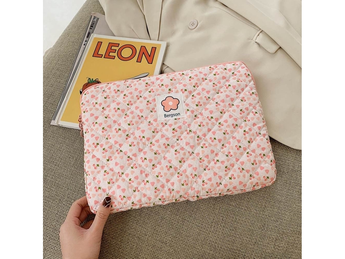 Lurelia Bolsa Para Portátil 13 Polegadas, Resistente À Água, Antichoque, Em Algodão, Rosa