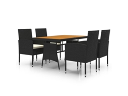 Outdoor Dining Set, Outdoor Dining Sets Vidaxl Preto Rattan / Vime (n/a)