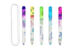 Conjunto de 5 Lixas de Vidro com Estojo Ferramentas de Manicure para Cuidados de Unhas NEVEANCE