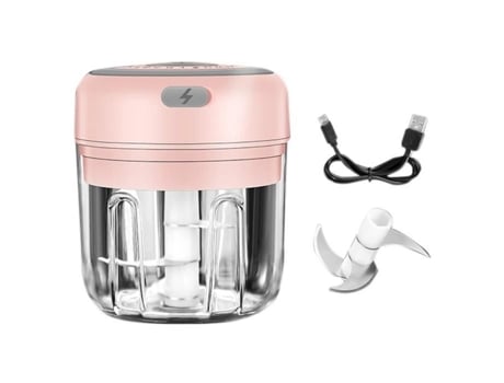 Casa espremedor de alho elétrico moedor sem fio portátil mini chopper rosa 250ml DIERCOSY