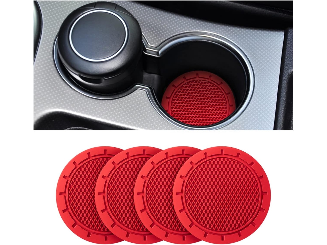 Conjunto de 4 Porta copos para Carro, Silicone, Antiderrapante, 7 cm AQUAFORGE
