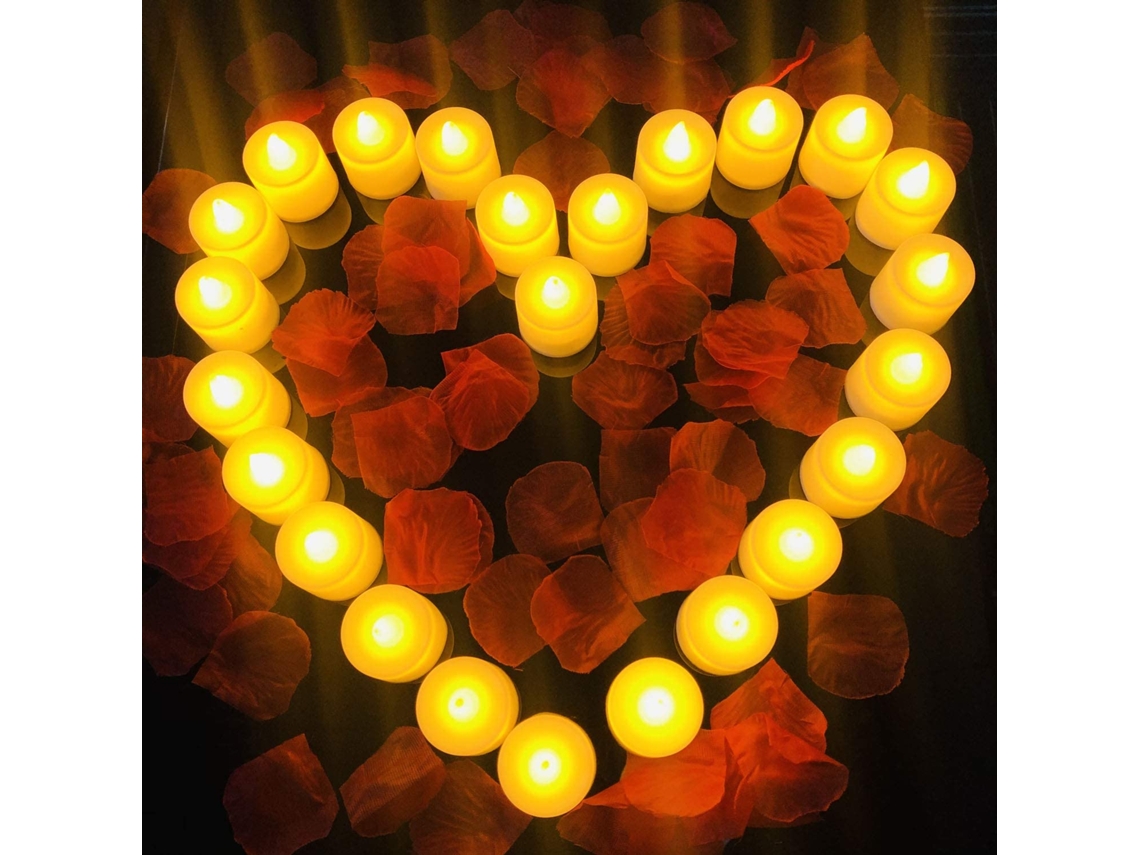 (24 Velas Redondas Amarelas De Led Sem Chama) Adequadas Para Decorações De Halloween E Natal.