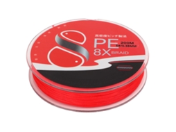 Linha de Pesca Fly 200m Pe 8 Fios Vermelha