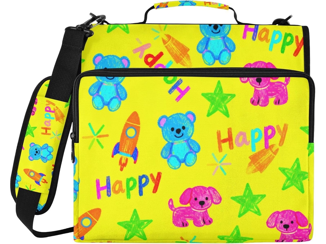 Pasta Organizadora para Documentos Cute Happy Dog 3-Anise, 8cm, Reforçada com Zíper, Alça, Diversas Opções de Bolsas, Ideal