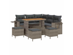Maison Exclusive - Conjunto De Sofá De Jardim Com Almofada 10 Pcs Cinzeto Vime Pe