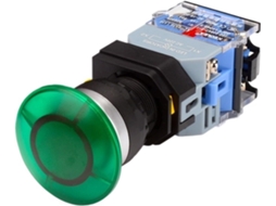 Botão De Pressão Iluminado La38 22mm Com Trava Automática E Reset, Botão Plano 24 220v, Vermelho E Verde, Botão Tipo