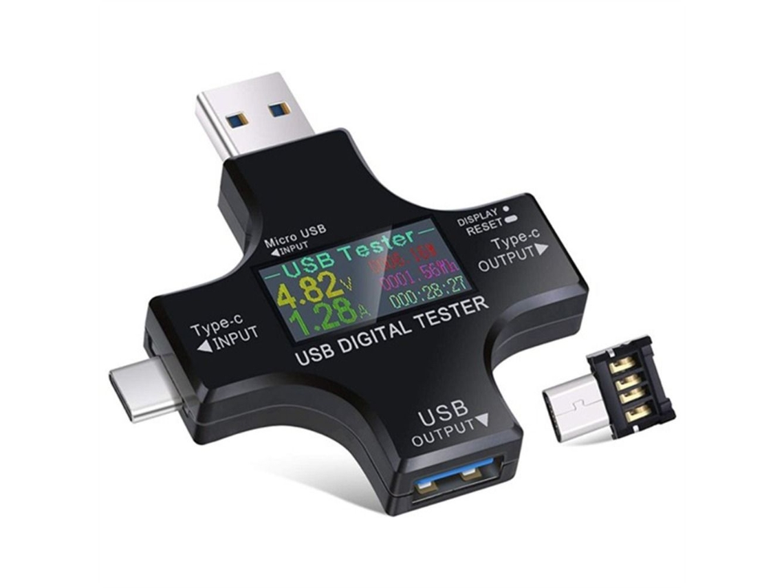 Testador Usb Pd Colorido Dc Multímetro Digital Slowmoose