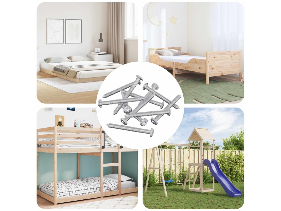 Vidaxl Parafusos Para Móveis 12 Pcs Prateado M6 X 60 Mm Aço
