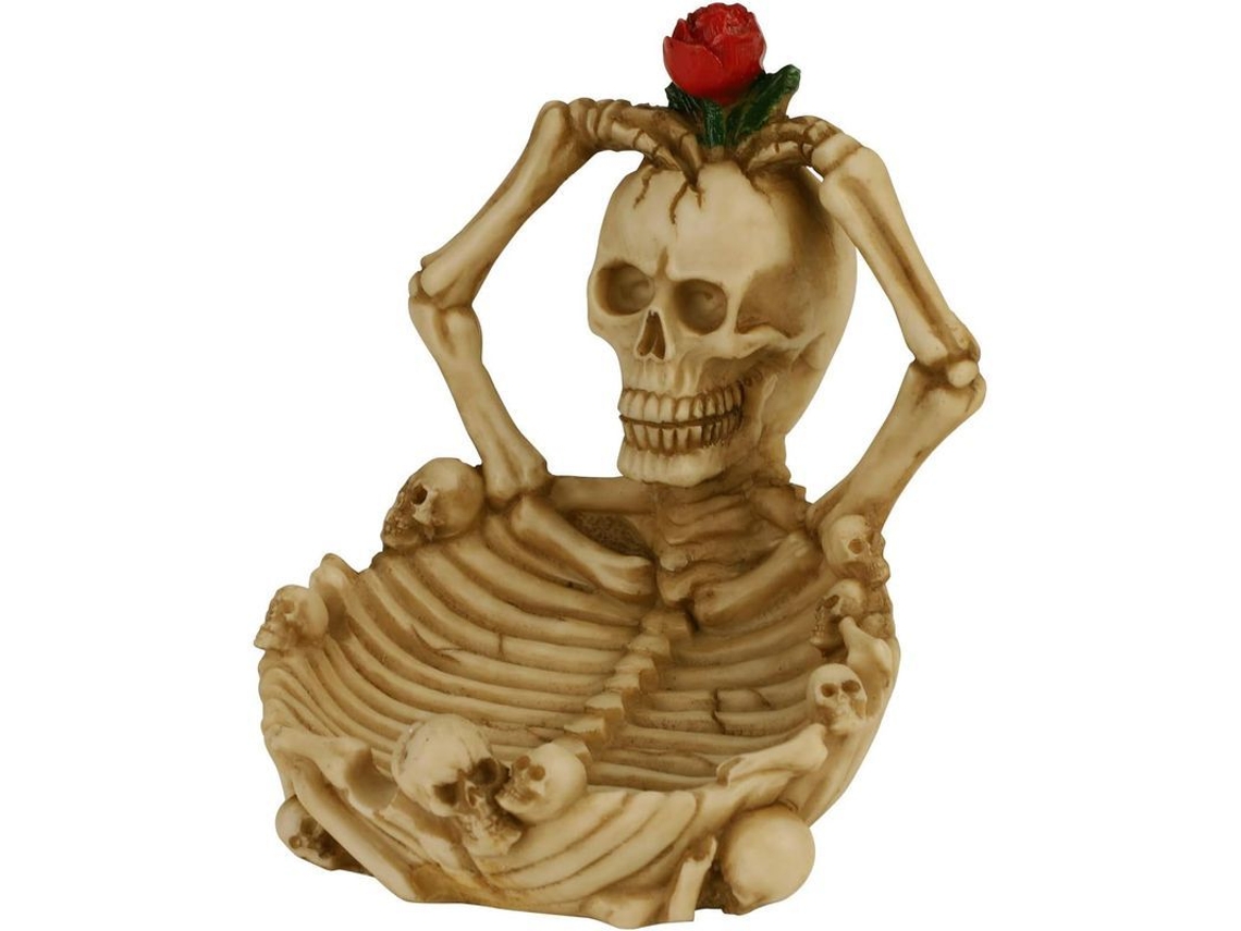 Base de cera com caveira e esqueleto, LED, decoração Halloween Nova Line S/MARCA