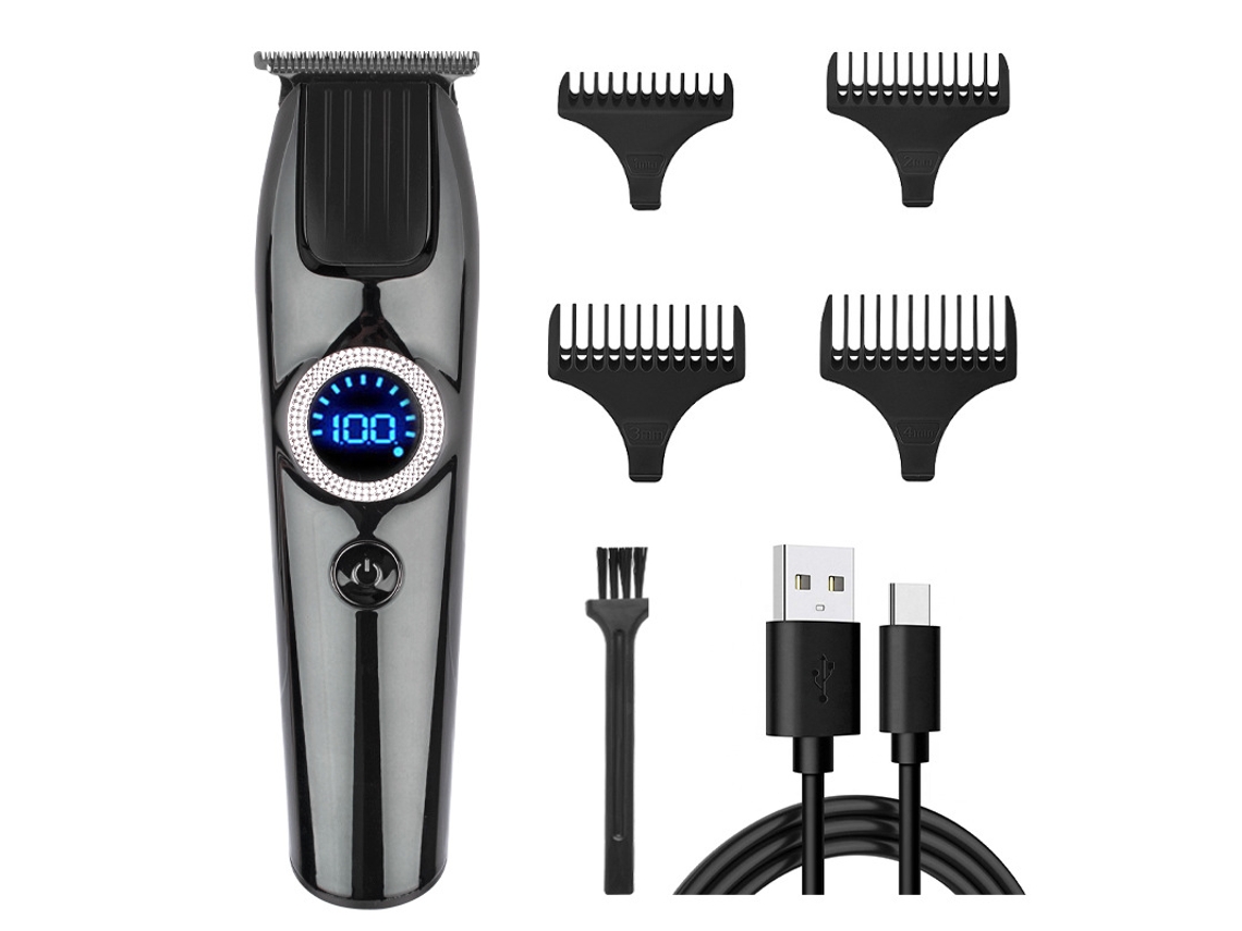 Máquina Cortar Cabelo Recarregavel com Visor Digital Lcd HENTEN HOME