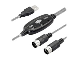 Adaptador De Cabo Usb Midi, Tipo A Para Din 5 Pinos Duplo Para Teclado, Pc, Estúdio Com Led Br Aquaforge