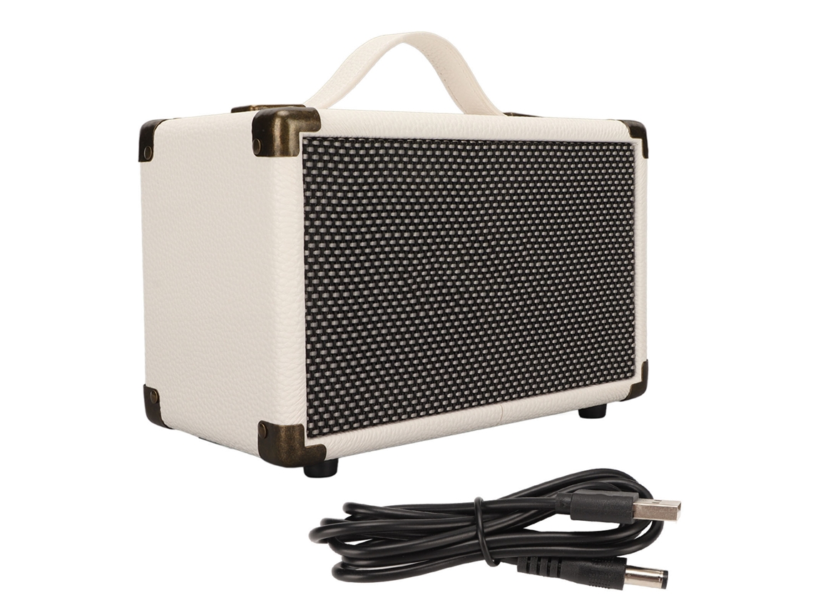 Altifalante Bluetooth Player de Música Ao Ar Livre de Couro Retrô EOOCOO (portátil, Reprodução de Baixo Profundo)
