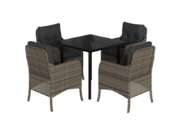Garden Dining Set, Garden Dining Sets Vidaxl Cinzeto Rattan / Vime (80 Cm Table Length)