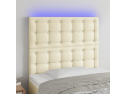 Led Headboard, Led Headboards Vidaxl Creme Couro Artificial (90 X 5 X 118/128 Cm)