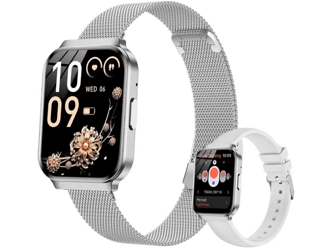 Cd06 Smartwatch Para Mulher 1,75 Polegadas, Monitorização Do Sono, Resistência À Água Ip68 Duas Pulseiras