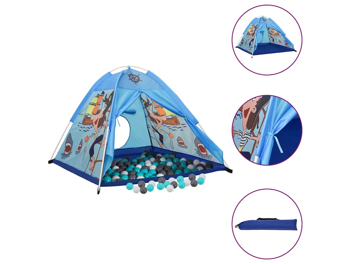 Vidaxl Tenda De Brincar Infantil Com 250 Bolas 120x120x90 Cm Azul