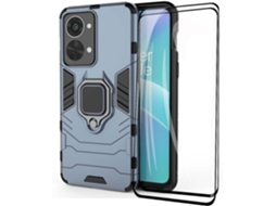 Capa Antichoque Anel Giratório Proteção Pctpu Vidros Para Oneplus Oneplus Nord 2t Hongwe. Resistente Azul