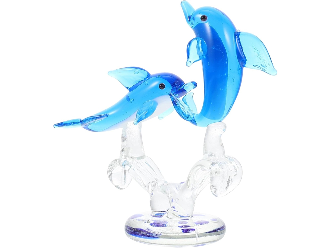 Estatueta De Golfinho Supvox Em Cristal Transparente, Decoração De Mesa Compacta Com Base Estável, Ornamento À