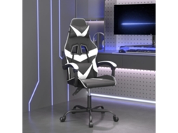 Vidaxl Cadeira Gaming Giratória Couro Artificial Preto E Branco