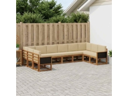 Vidaxl Conjunto De Sofás Para Exterior 10 Unid. Natural E Bege