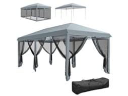 Tenda Pop up 4x4m Teto Duplo Uv50+ 4 Mosquiteiros Zíper Cor Bege DECORALAR TECH